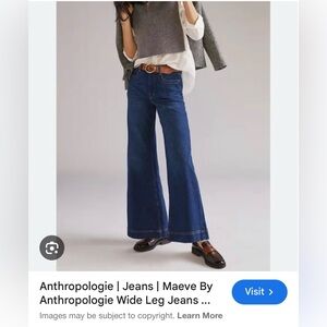 Anthropologie “Maeve” Blue Wide Leg Jeans